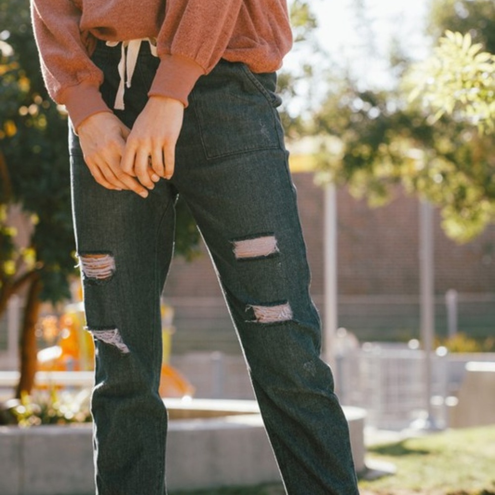 NWT Black Denim Joggers